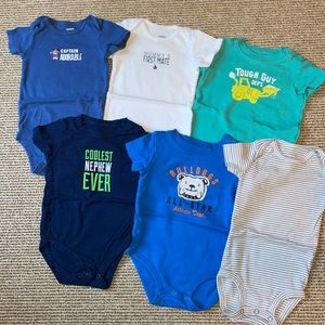 6 - Carter’s short sleeve 9 month onesies